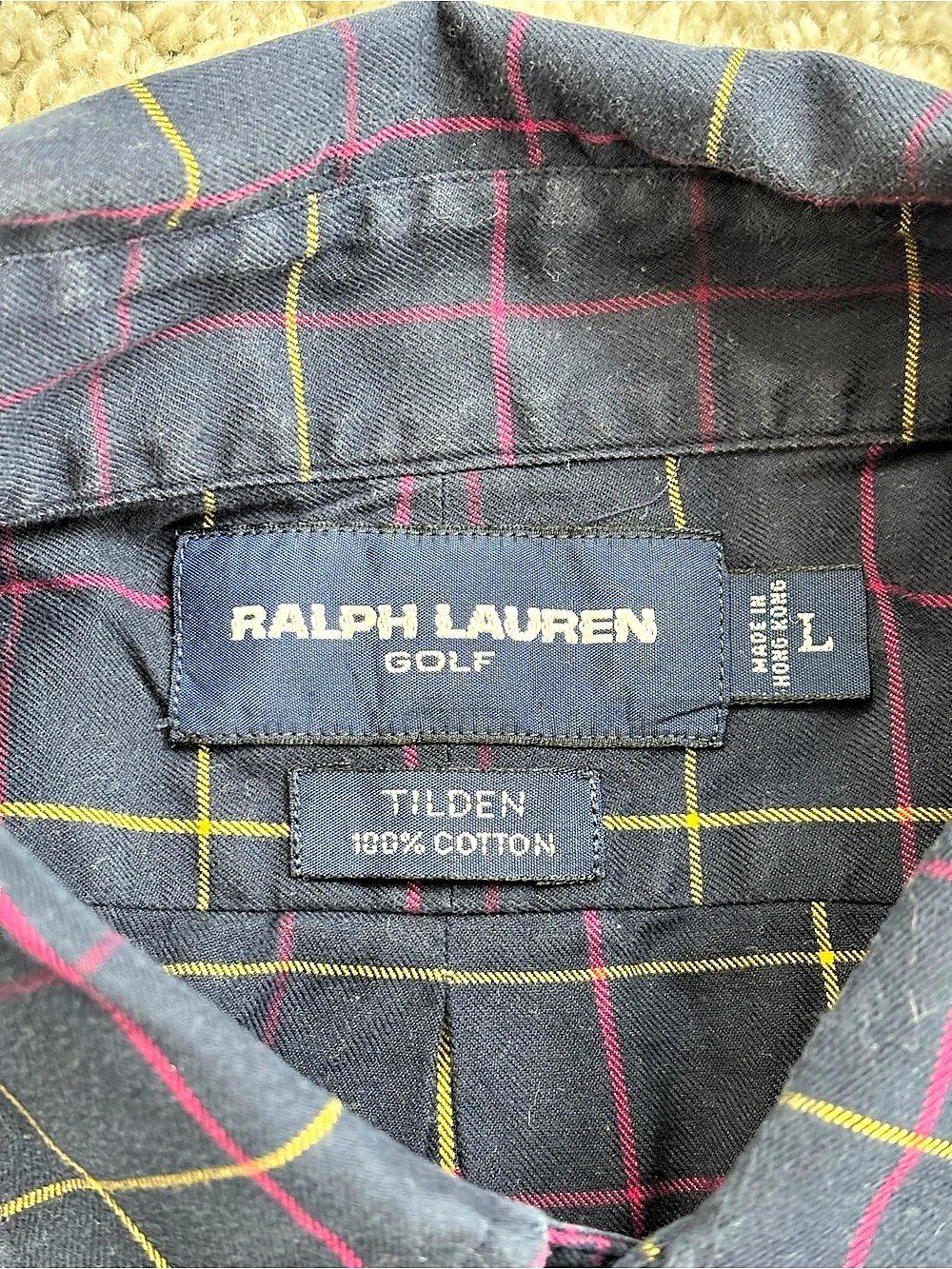 Ralph Lauren RLX Golf Plaid Cotton Shirt Size Large - Picture 3 of 6